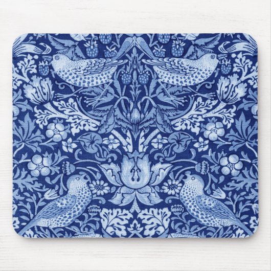 Strawberry Thief Blue Monotone, William Morris Muismat (Voorkant)