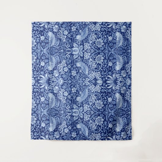 Strawberry Thief Blue Monotone, William Morris Wandkleed (Voorkant)