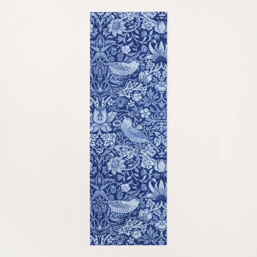Strawberry Thief Blue Monotone, William Morris Yogamat (Achterkant)