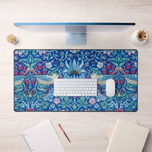 Strawberry Thief Blue, William Morris Bureaumat (Kantoor 1)