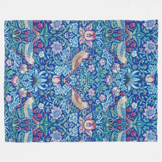 Strawberry Thief Blue, William Morris Fleece Blank (Voorkant (Horizontaal))