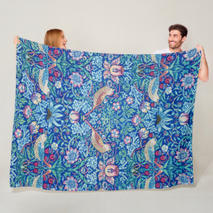 Strawberry Thief Blue, William Morris Fleece Blank Deken