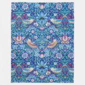 Strawberry Thief Blue, William Morris Fleece Blank Deken (Voorkant)