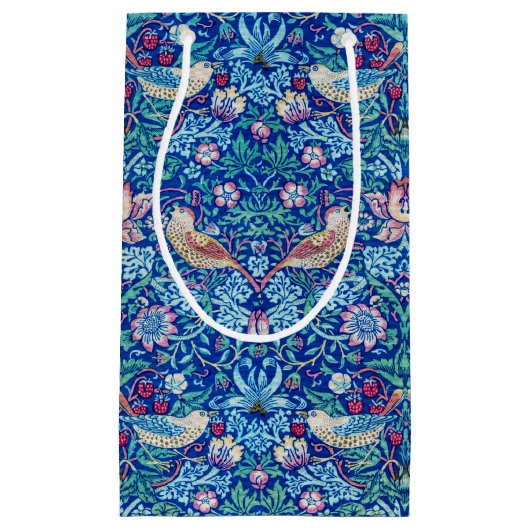 Strawberry Thief Blue, William Morris Klein Cadeauzakje (Voorkant)