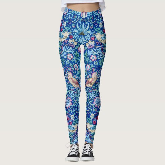 Strawberry Thief Blue, William Morris Leggings (Voorkant)