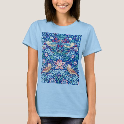 Strawberry Thief Blue, William Morris T-shirt (Voorkant)