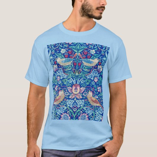 Strawberry Thief Blue, William Morris T-shirt (Voorkant)
