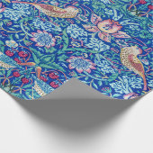 Strawberry Thief Blue, William Morris Wrapping Pap Cadeaupapier (Hoek)
