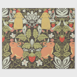 Strawberry thief Bunnies pattern Cadeaupapier
