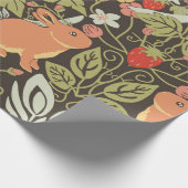 Strawberry thief Bunnies pattern Cadeaupapier (Hoek)