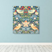Strawberry Thief (door William Morris) Canvas Afdruk (Insitu (Houten vloer))