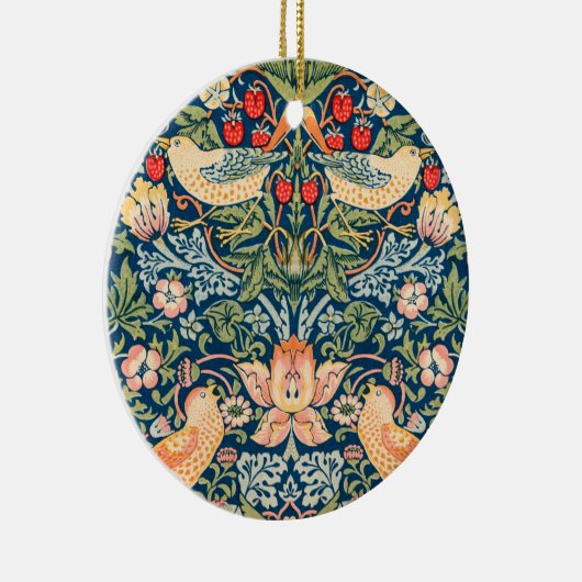 Strawberry Thief (door William Morris) Keramisch Ornament (Rechts)