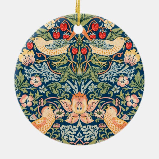 Strawberry Thief (door William Morris) Keramisch Ornament (Achterkant)