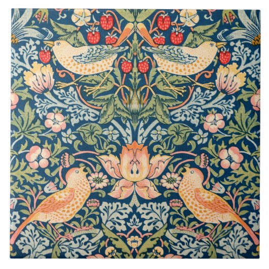 Strawberry Thief (door William Morris) Tegeltje (Voorkant)