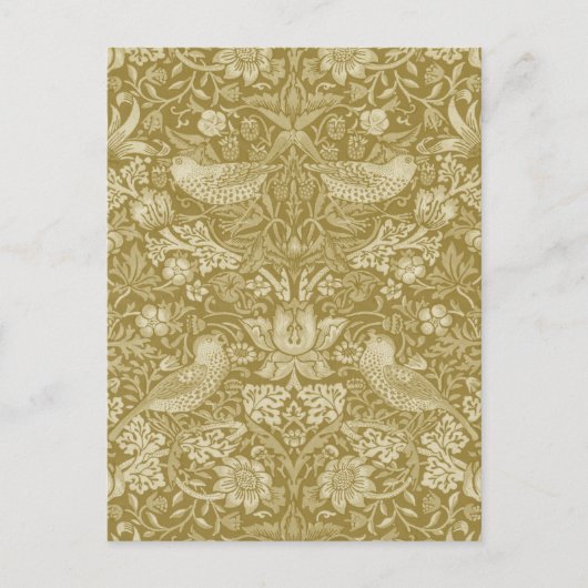 Strawberry Thief Gold, William Morris Briefkaart (Voorkant)