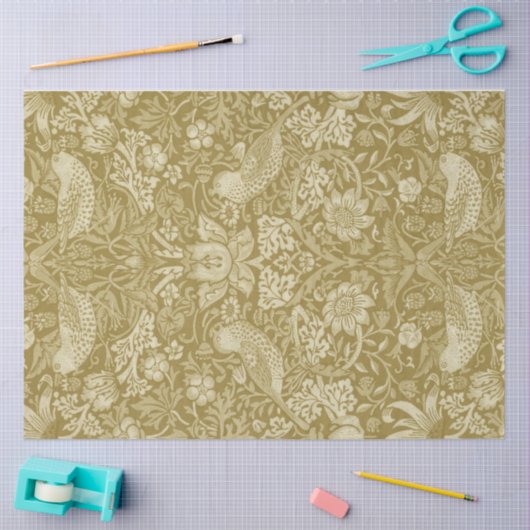 Strawberry Thief Gold, William Morris Tissuepapier (Craft)