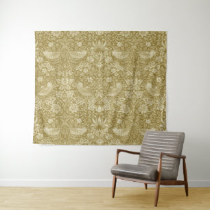 Strawberry Thief Gold, William Morris Wandkleed
