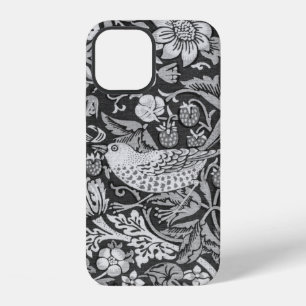 Strawberry Thief Gray, William Morris iPhone 12 Hoesje
