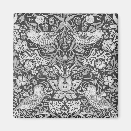 Strawberry Thief Gray, William Morris Magneet (Voorkant)