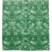 Strawberry Thief Green, William Morris Douchegordijn (Voorkant)