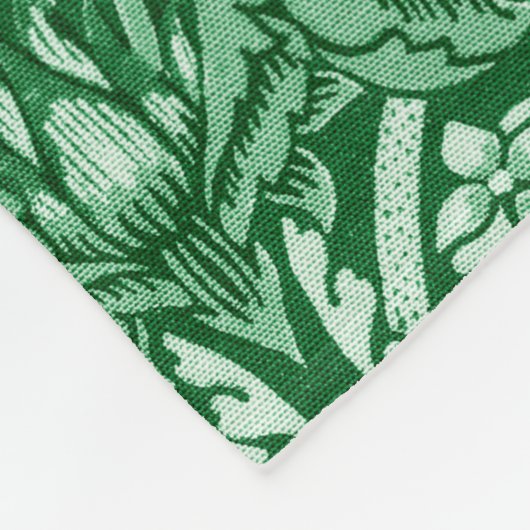 Strawberry Thief Green, William Morris Fleece Deken (Hoek)