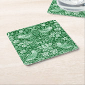 Strawberry Thief Green, William Morris Kartonnen Onderzetters (Schuin)