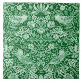 Strawberry Thief Green, William Morris Tegeltje (Voorkant)