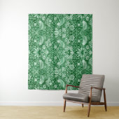 Strawberry Thief Green, William Morris Wandkleed (In situ)
