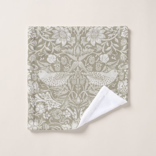Strawberry Thief Ivory, William Morris Bad Handdoek (Wasdoekje)