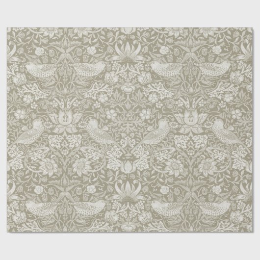 Strawberry Thief Ivory, William Morris Cadeaupapier (Vlak)