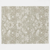 Strawberry Thief Ivory, William Morris Fleece Deken (Voorkant (Horizontaal))
