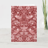 Strawberry Thief Maroon, William Morris Kaart (Voorkant)