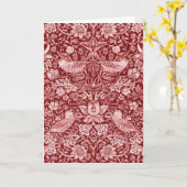 Strawberry Thief Maroon, William Morris Kaart (Gele Bloem)