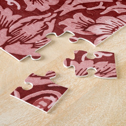 Strawberry Thief Maroon, William Morris Legpuzzel (Zijkant)