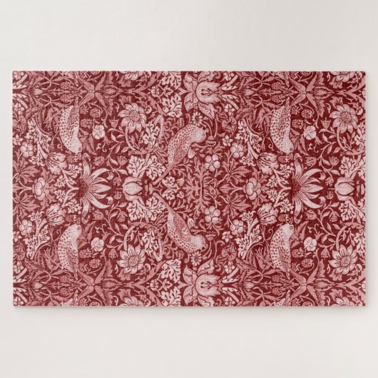Strawberry Thief Maroon, William Morris Legpuzzel (Horizontaal)