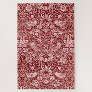 Strawberry Thief Maroon, William Morris Legpuzzel