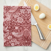 Strawberry Thief Maroon, William Morris Theedoek (Quarter Fold)