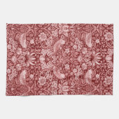 Strawberry Thief Maroon, William Morris Theedoek (Horizontaal)