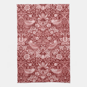 Strawberry Thief Maroon, William Morris Theedoek