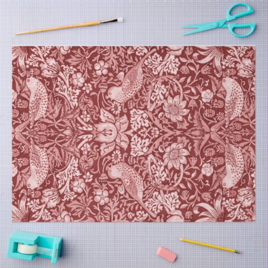 Strawberry Thief Maroon, William Morris Tissuepapier (Craft)