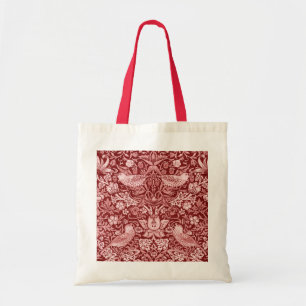 Strawberry Thief Maroon, William Morris Tote Bag