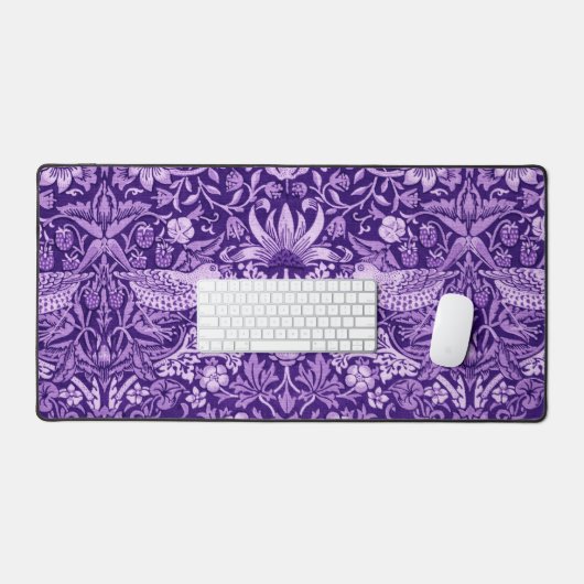 Strawberry Thief Paars, William Morris Bureaumat (Keyboard & Muis)