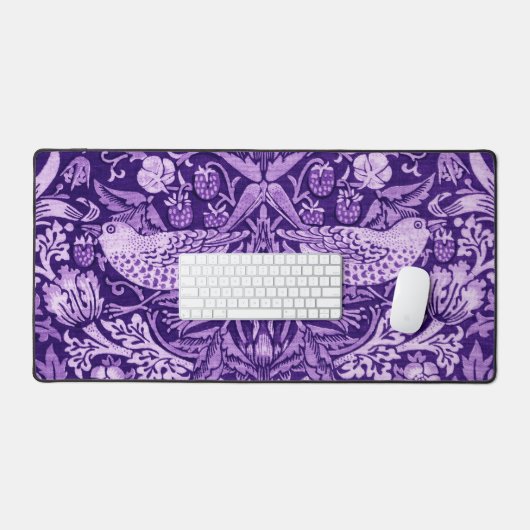 Strawberry Thief Paars, William Morris Bureaumat (Keyboard & Muis)