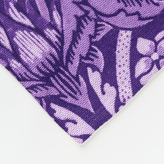 Strawberry Thief Paars, William Morris Fleece Deken (Hoek)