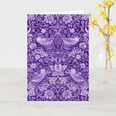 Strawberry Thief Paars, William Morris Kaart (Gele Bloem)