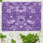 Strawberry Thief Paars, William Morris Theedoek (Gevouwen)