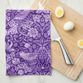 Strawberry Thief Paars, William Morris Theedoek (Quarter Fold)