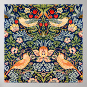 Strawberry Thief Pattern Poster van William Morris (Voorkant)