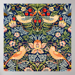 Strawberry Thief Pattern Poster van William Morris