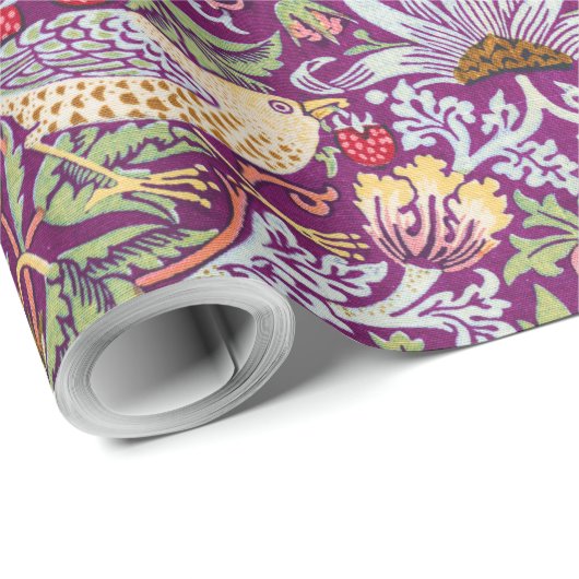 Strawberry Thief Red, William Morris Cadeaupapier (Rol Hoek)